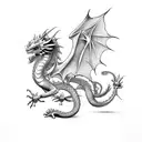 Dragon kodama tattoo design idea