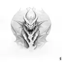 Dragon kodama tattoo design idea