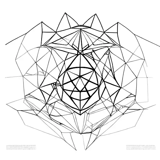 A geometric tattoo design representing the golden ratio with elements of Leonardo da Vinci's work tattoo design idea