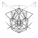 A geometric tattoo design representing the golden ratio with elements of Leonardo da Vinci's work tattoo design idea