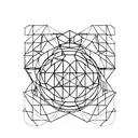 A geometric tattoo design representing the golden ratio with elements of Leonardo da Vinci's work tattoo design idea