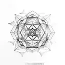 A geometric tattoo design representing the golden ratio with elements of Leonardo da Vinci's work tattoo design idea