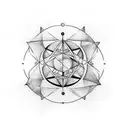 A geometric tattoo design representing the golden ratio with elements of Leonardo da Vinci's work tattoo design idea