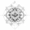 A geometric tattoo design representing the golden ratio with elements of Leonardo da Vinci's work tattoo design idea