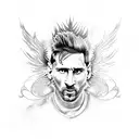 leo messi as phoenix  tattoo design idea
