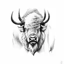 European bison tattoo design idea