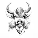European bison tattoo design idea