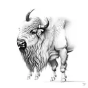 European bison tattoo design idea