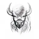 European bison tattoo design idea