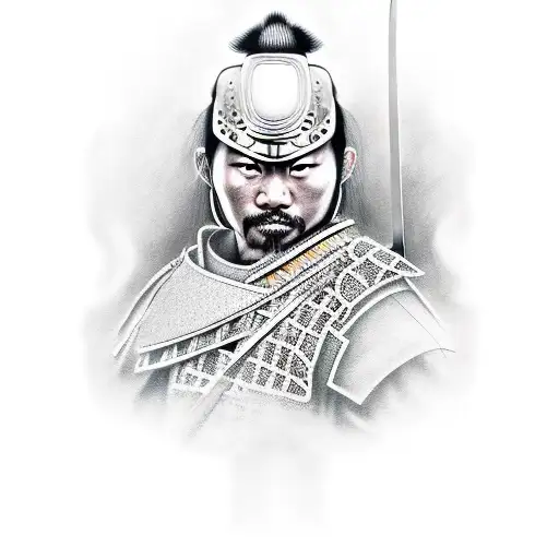 Samurai warrior from heaven tattoo design idea