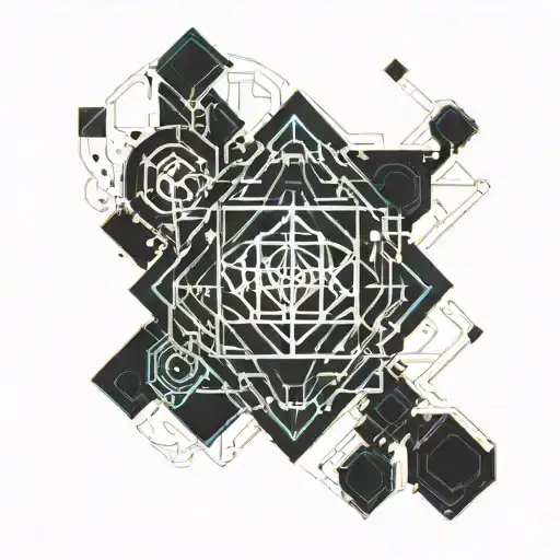 minimalistic abstraction glass shadow tattoo design idea