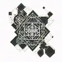 minimalistic abstraction glass shadow tattoo design idea