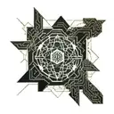 minimalistic abstraction glass shadow tattoo design idea