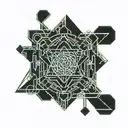 minimalistic abstraction glass shadow tattoo design idea