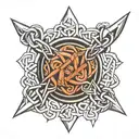 celtic knotwork broken arrow  tattoo design idea