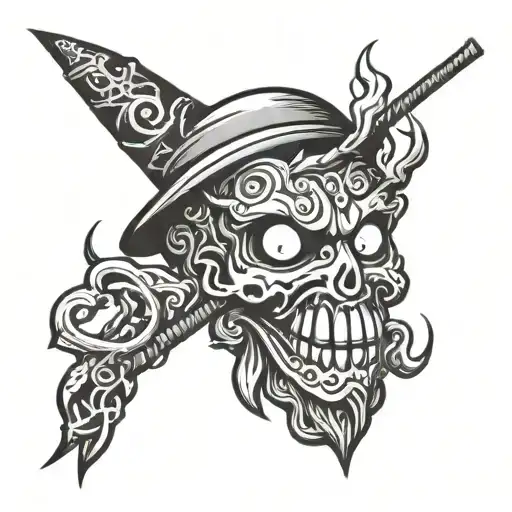voodoo stick figure tattoo design idea