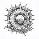 sun, beach, time, loss tattoo design idea