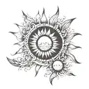 sun, beach, time, loss tattoo design idea