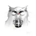 casper like ghost drinking beer  tattoo design idea