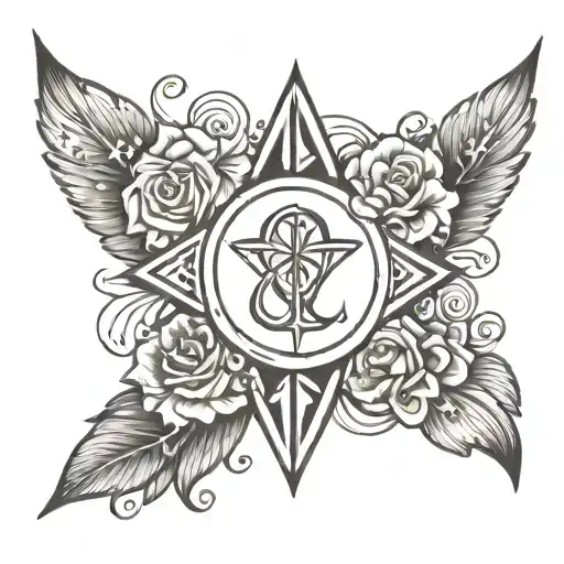 tattoo symbol for a family in which dad, mom and daughter, they dream of a son tattoo design idea