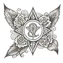 tattoo symbol for a family in which dad, mom and daughter, they dream of a son tattoo design idea