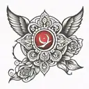 tattoo symbol for a family in which dad, mom and daughter, they dream of a son tattoo design idea