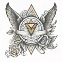 tattoo symbol for a family in which dad, mom and daughter, they dream of a son tattoo design idea