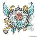 tattoo symbol for a family in which dad, mom and daughter, they dream of a son tattoo design idea
