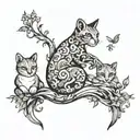tattoo is a symbol for a family in which dad, mom and daughter, they dream of a son, they had a lot of problems that they faced tattoo design idea