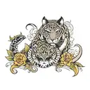 tattoo is a symbol for a family in which dad, mom and daughter, they dream of a son, they had a lot of problems that they faced tattoo design idea