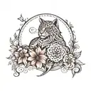 tattoo is a symbol for a family in which dad, mom and daughter, they dream of a son, they had a lot of problems that they faced tattoo design idea