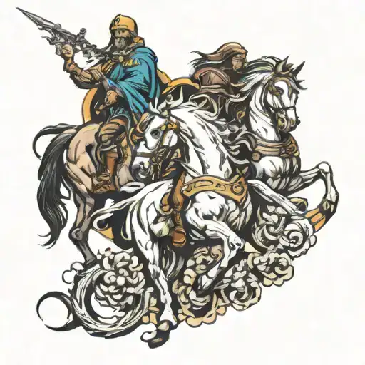 biblical  four horsemen  tattoo design idea