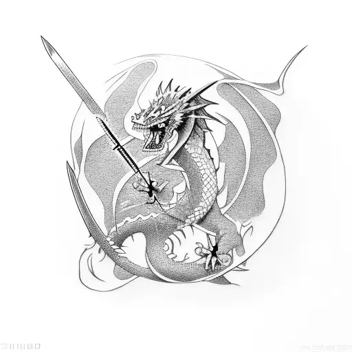 hanzo zoro dragon sleeve tattoo design idea