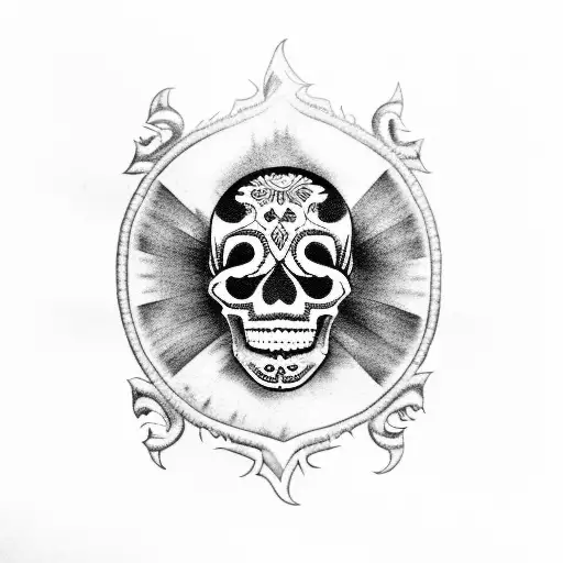 Mexican skull tattoo design idea