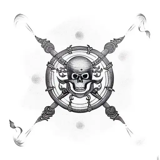 pirate ship tattoo design idea