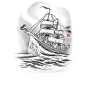 pirate ship tattoo design idea