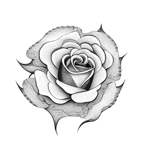 lace fan with roses tattoo design idea