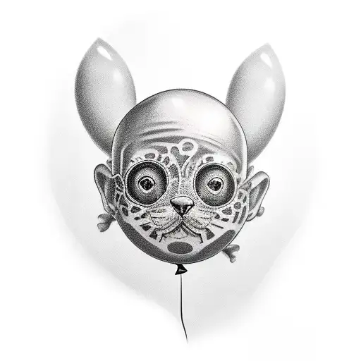 kid losing balloon tattoo design idea