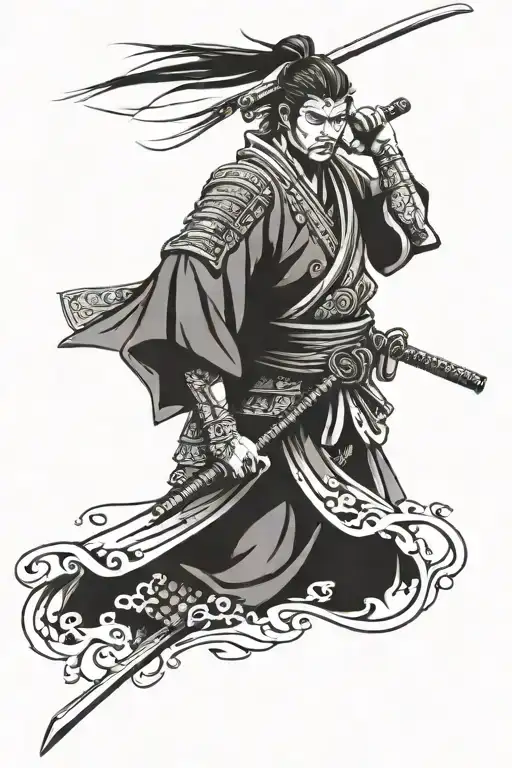 Japanese samurai warrior tattoo design idea