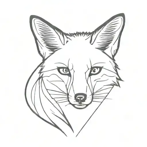 full length fox tattoo design idea