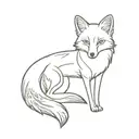 full length fox tattoo design idea