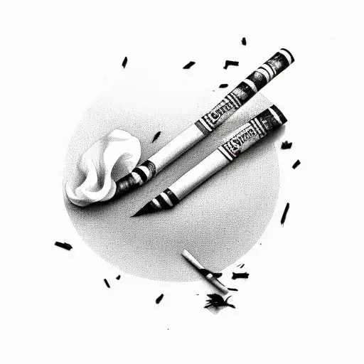 Broken cigarette tattoo design idea