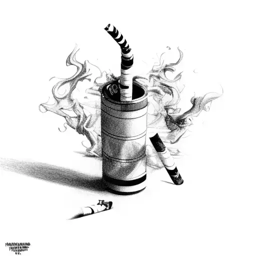 Broken cigarette tattoo design idea