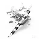 Broken cigarette tattoo design idea