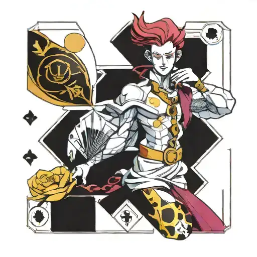 ANIME HISOKA MORROW AS A TAROT tattoo design idea