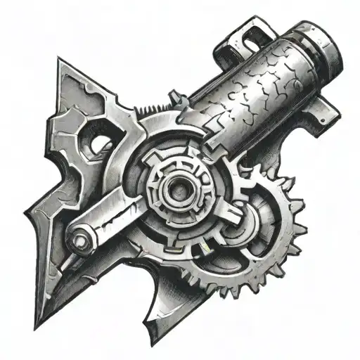 Anvil surrounded by a gear tattoo design idea