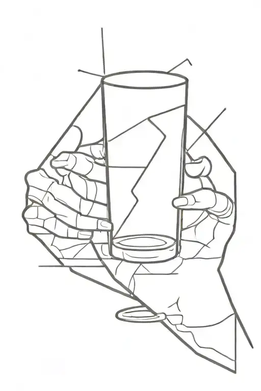 glass half full tattoo design idea