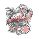 Flamingo standing tattoo design idea