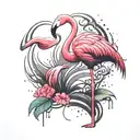 Flamingo standing tattoo design idea