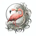 Flamingo standing tattoo design idea